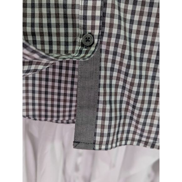 Chef Works Urban Collection Brown/White/Gray Gingham Long Sleeve Womens Size XS - Picture 7 of 10